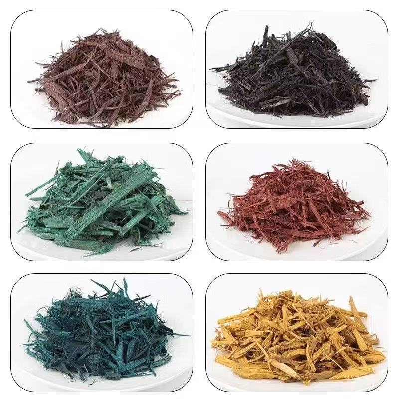 Colored organic mulch