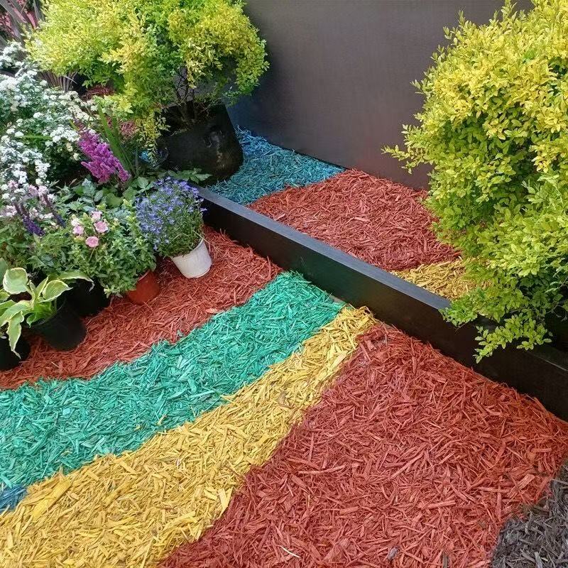 Colored organic mulch